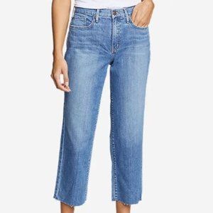 Eddie Bauer Women's Original High-Rise Stovepipe Crop Jeans White 10